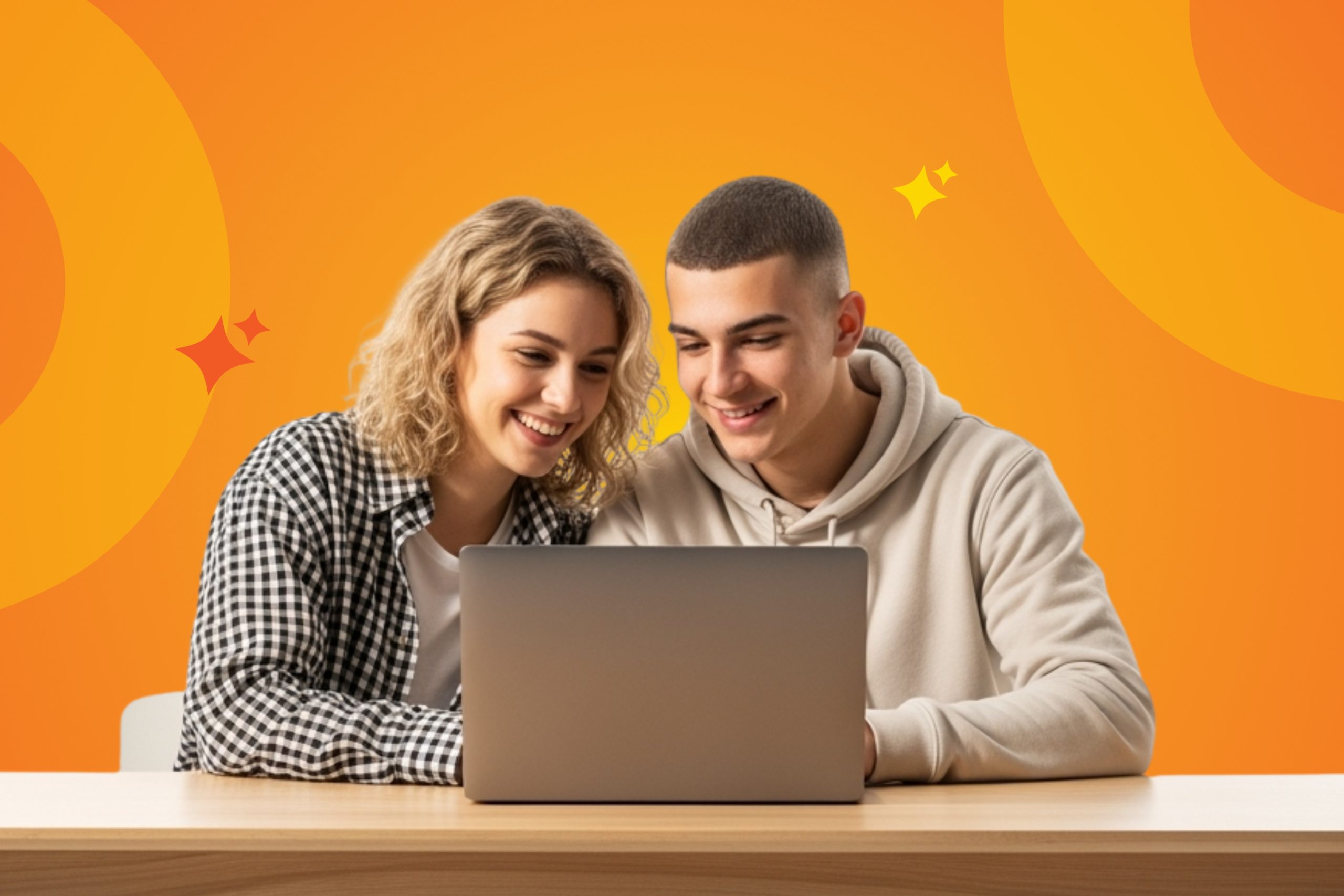 Diákok együtt regisztrálnak online a Quantum Diákszövetkezethez, hogy alkalmi munkát találjanak.